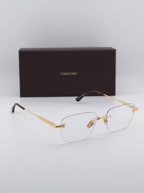 Tom Ford FT6117-B 030 Rectangle Eyeglasses 54mm - Shiny Deep Gold